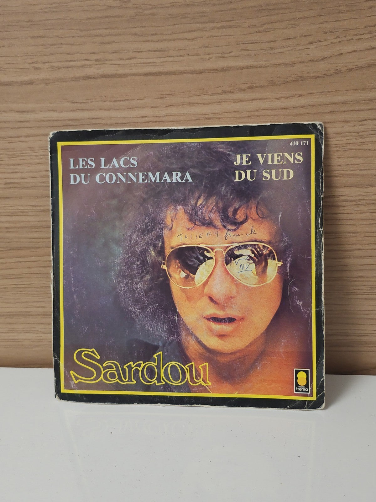 Vintage 45 tours Michel Sardou disque ancien rétro collection vinyle français