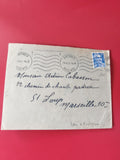 Enveloppe philatélie timbrée Antibes 1954 écriture manuscrite Marseille