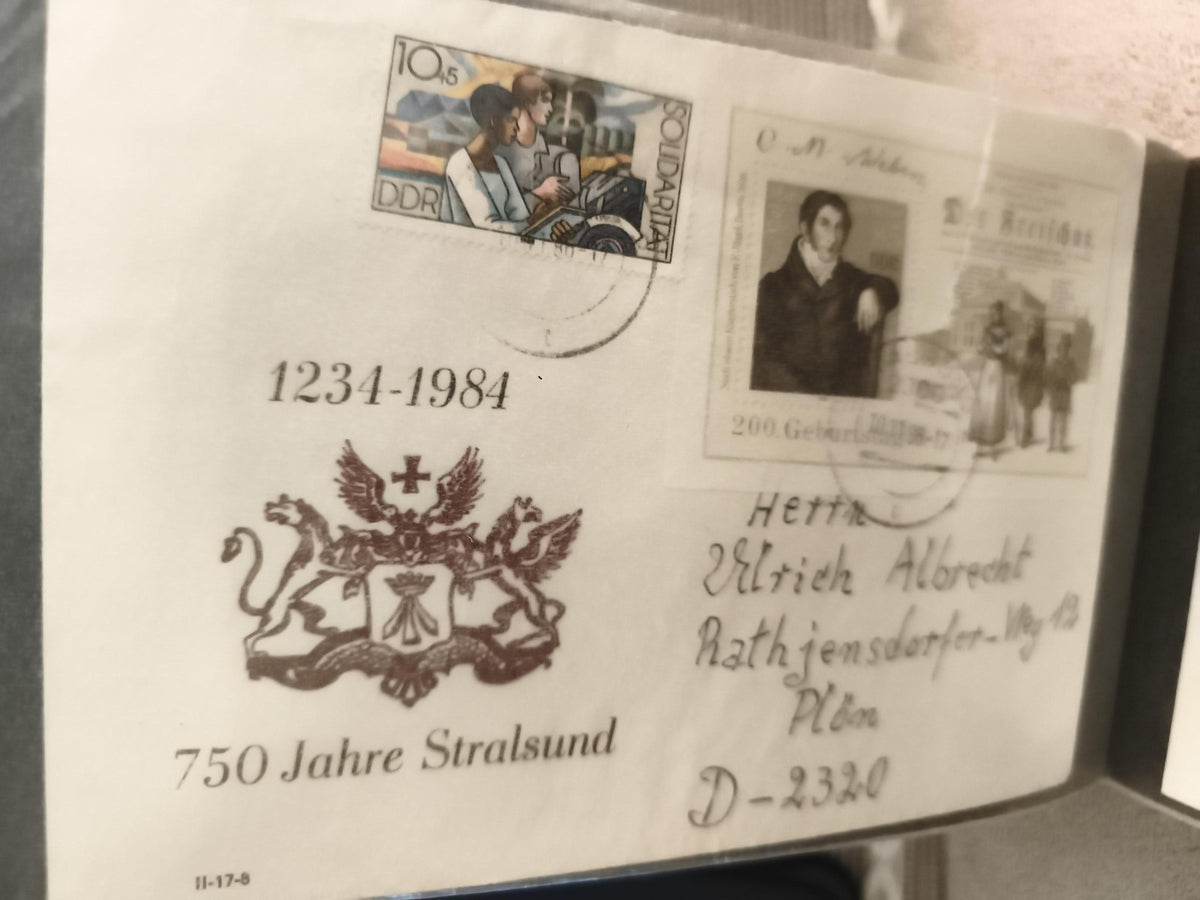 Lettre premier jour 750 Jahre Stralsund DDR 1984 affranchissement philatélie