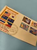 Ancienne enveloppe FDC Vietnam 1969 timbres alliés, philatélie collection