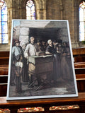 Lithographie ancienne Daumier scène Paris XIXe signée, art réaliste