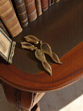 Boucles d’oreilles vintage fantaisie dorées clip, motif feuille, parfait état