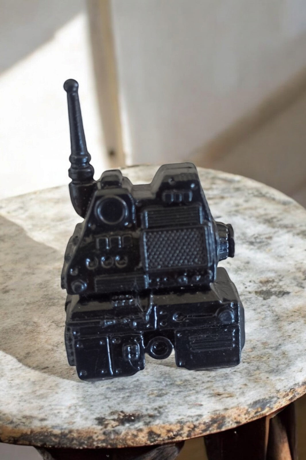 Accessoire radio GI Joe vintage noir ? pièce structure figurine années 80