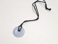 Collier pendentif beignet en pierre naturelle Angelite bleu, bijou élégant femme