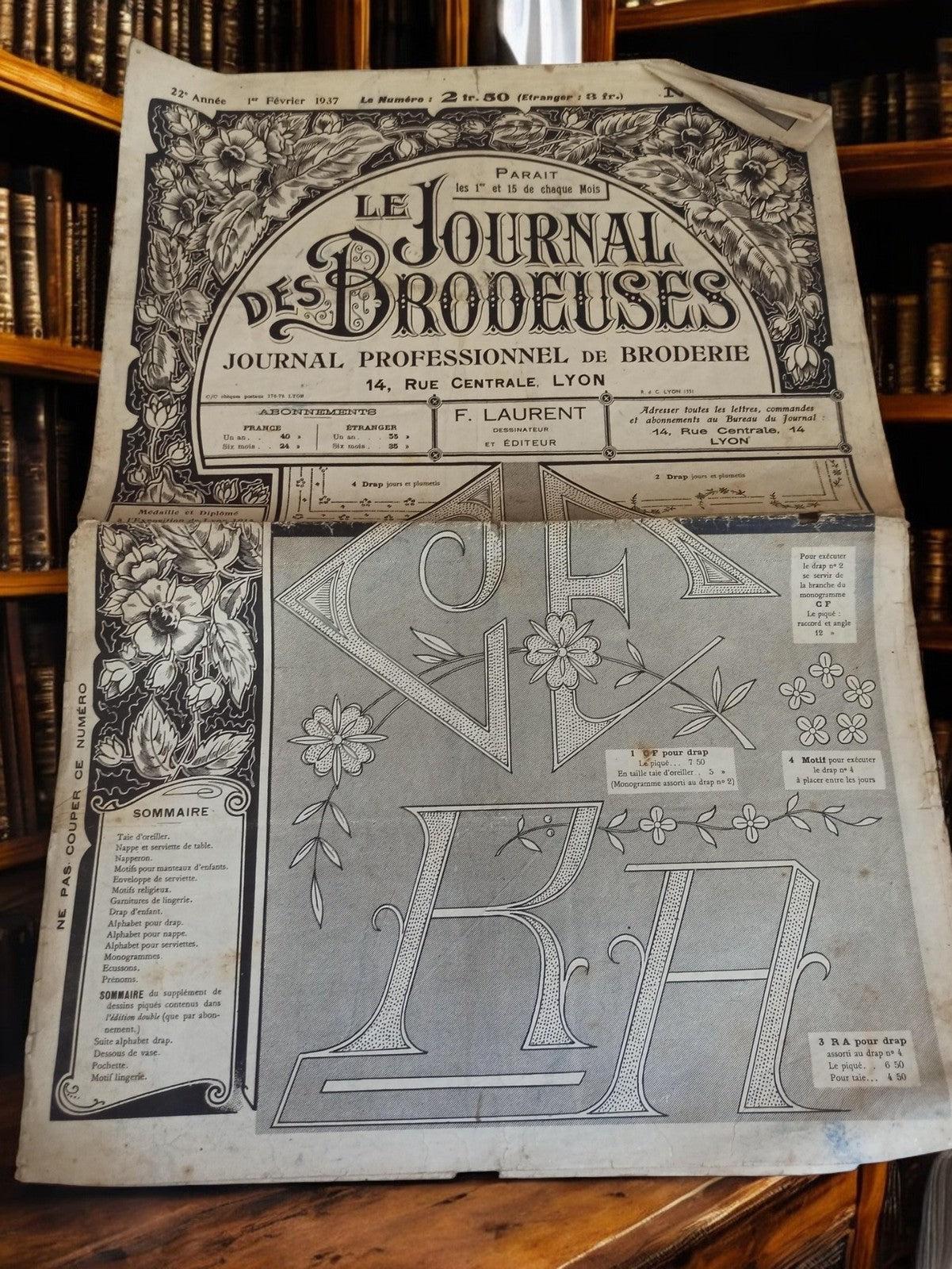 Magazine broderie ancien Le Journal des Brodeuses 1937 motif vintage rétro