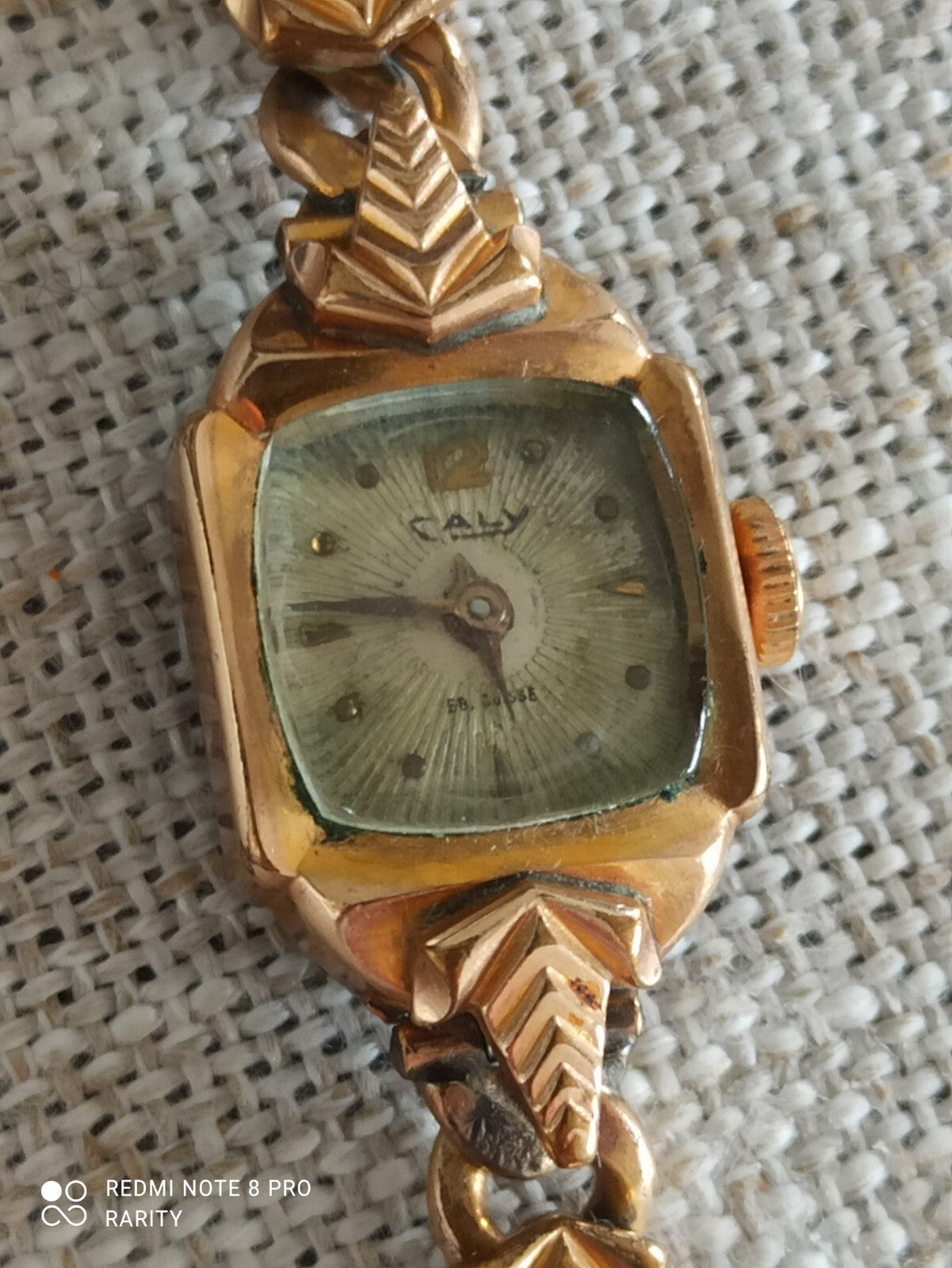 Montre femme Camy vintage plaquée or années 50 automatique rare bracelet motif