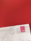 Enveloppe timbrée Les Gets Haute-Savoie oblitérée, tampon 1971, timbre rouge