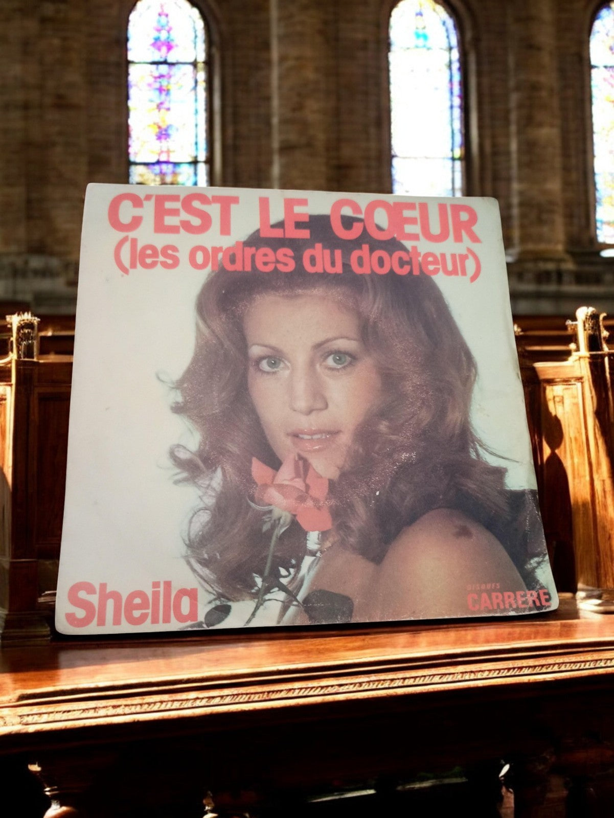 Vinyle 45 tours Sheila C'est le cœur vintage Disques Carrere pochette photo