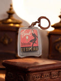 Porte-clés publicitaire vintage Lespeau Biscotte années 60 rétro translucide
