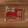 Broche vintage drapeau Manitoba émail laiton, pin's ancien Canada