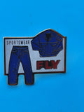 Vintage pin's FLY sportswear jeans veste bleu rétro collection (Ref 8)