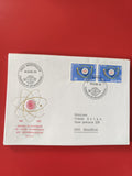 Enveloppe philatélie UIT Montreux 1965 timbres Helvetia cachets commémoratifs