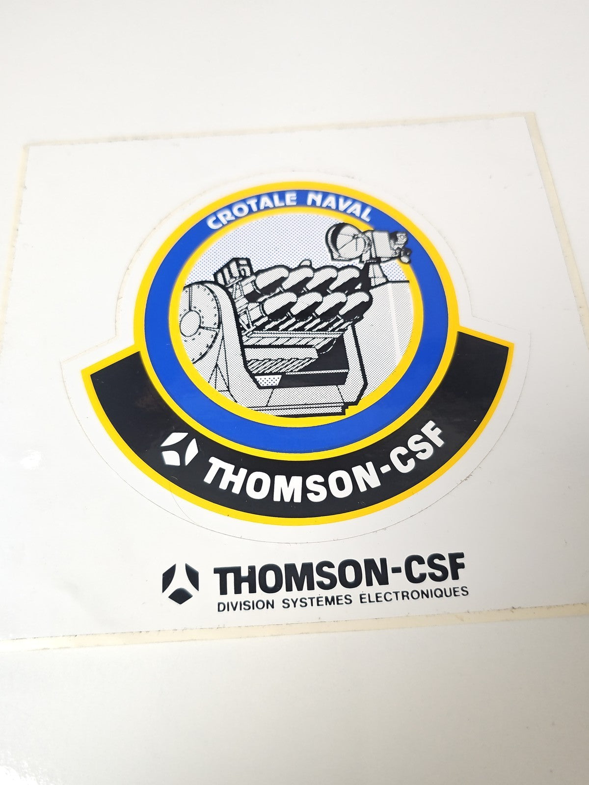 Vintage autocollant publicitaire ancien Thomson CSF Crotale naval militaire rare