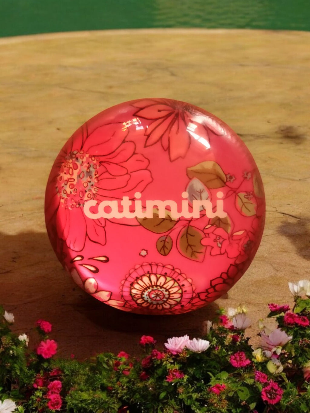 Presse-papiers publicitaire Catimini vintage boule florale France déco bureau