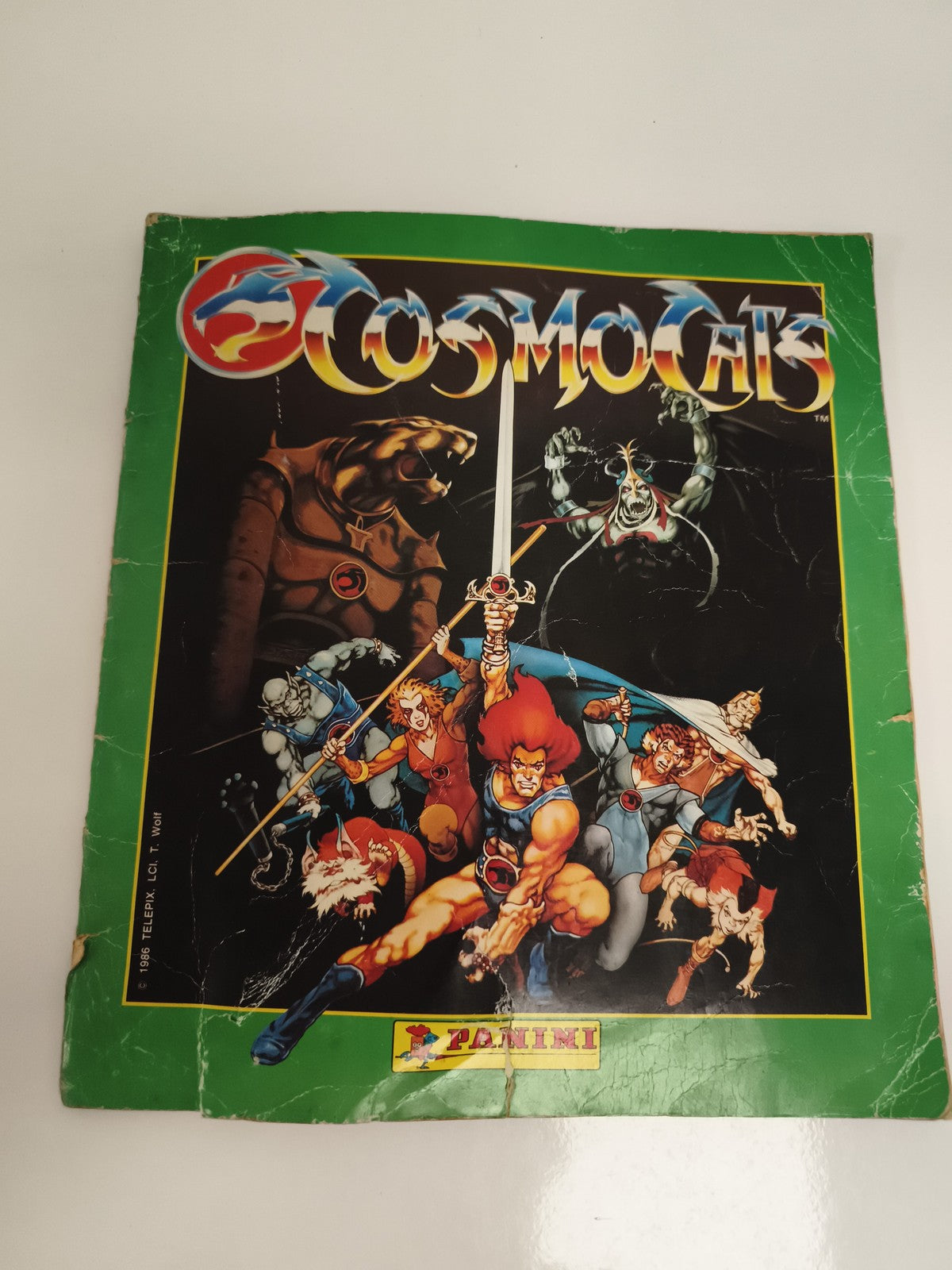 Album Panini Cosmocats vintage 1986 complet couverture verte dessin animé