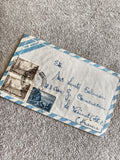 Lettre affranchie Argentine timbres airmail oblitérés philatélie bleu