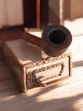 Pipe ancienne en bruyère vintage, teinte brune, marque inconnue, fumeur rétro