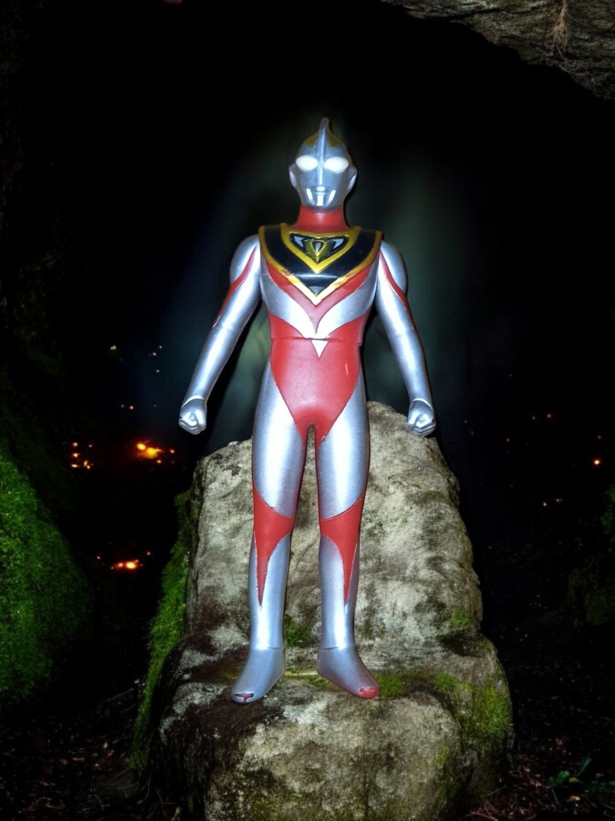Figurine Ultraman Gaia V2 Bandai 1998 rouge argent Ultra Hero Series