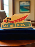 Pin's vintage émail bateau MARINE POWER rétro années 80 publicité