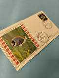 Enveloppe FDC Monaco poisson Acanthurus leucosternon timbre premier jour océan