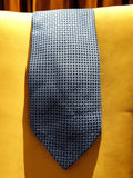 Cravate vintage homme Soie motif géométrique tressé noir gris chic rétro