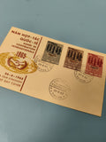 Enveloppe premier jour FDC 1965 Vietnam Coopération Internationale timbres multi