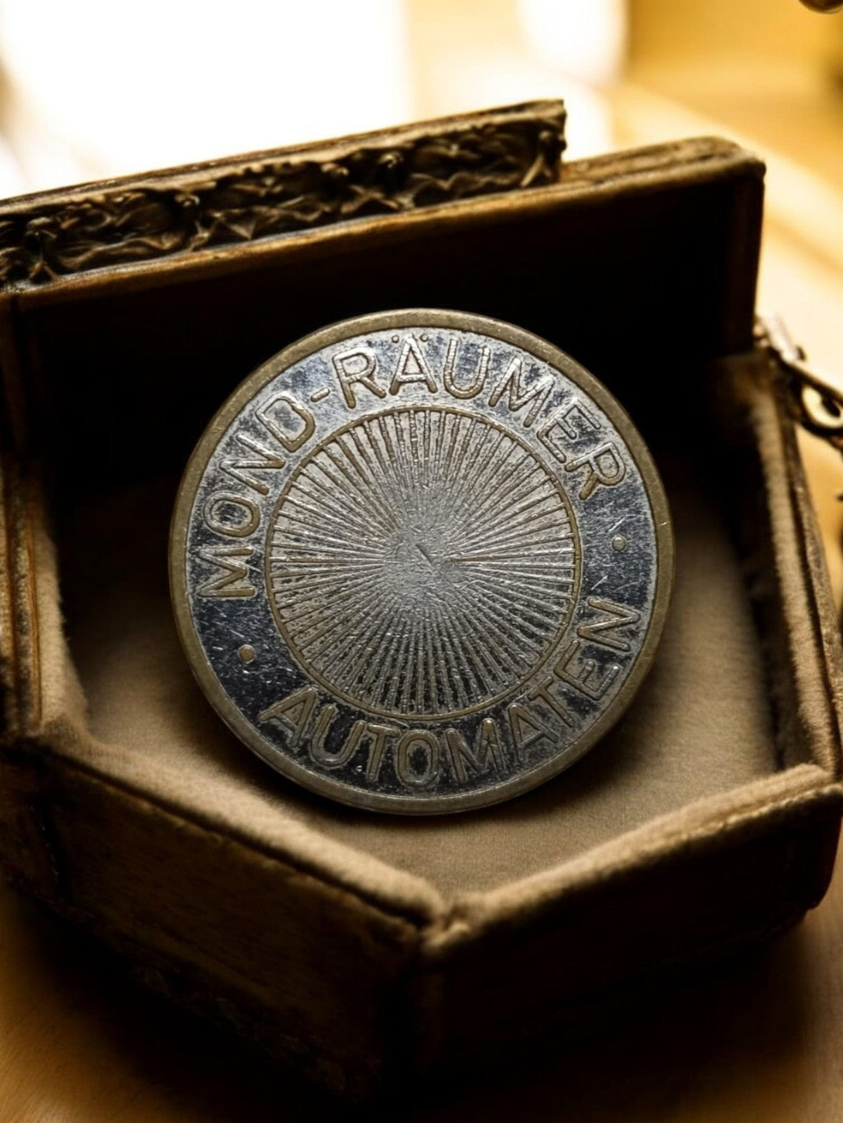 Jeton de casino vintage métal MOND-RÄUMER Automaten Allemagne ancien