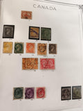 Timbres anciens Canada XIXe-XXe, lot philatélie oblitérés, couleurs variées