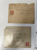 Lot anciennes enveloppes philatélie timbres 10c rouge, écriture manuscrite