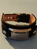 Bracelet large en cuir Fossil homme femme accessoire mode poignet robuste occasi