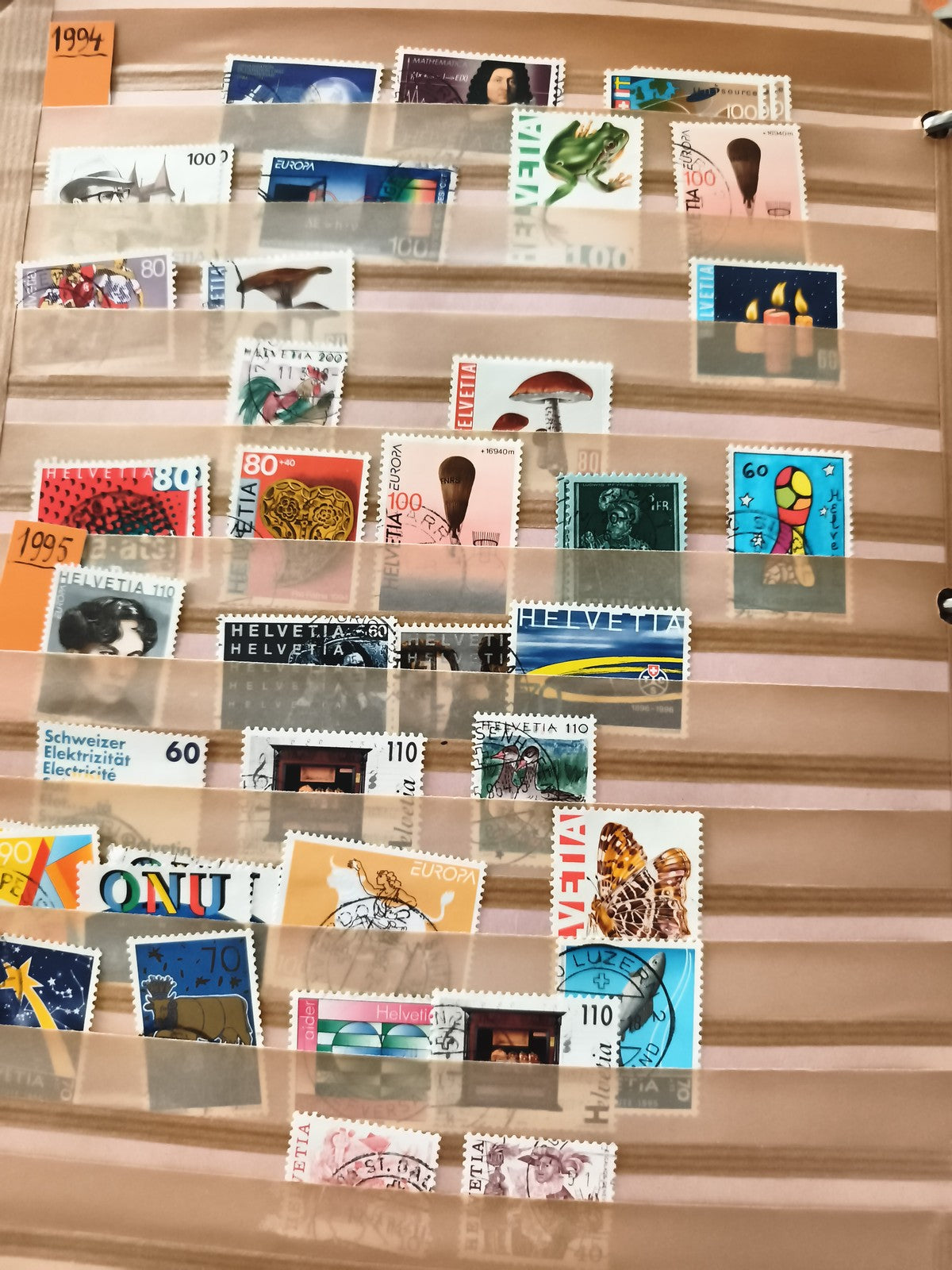 Timbres Suisse Helvetia 1994 1995 oblitérés thématiques animaux art Europa