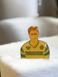 Pin's vintage joueur OM Panasonic Adidas rétro badge Olympique Marseille