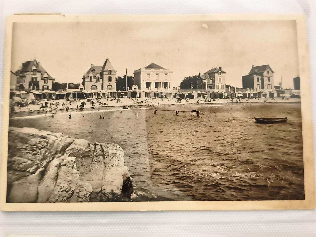 Carte postale ancienne plage villas bord de mer années 1900 CPA photo vintage