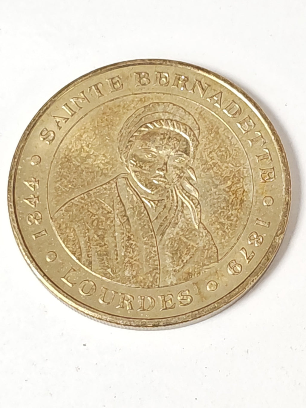 Pièce commémorative Lourdes souvenir, jeton touristique, symbole religieux