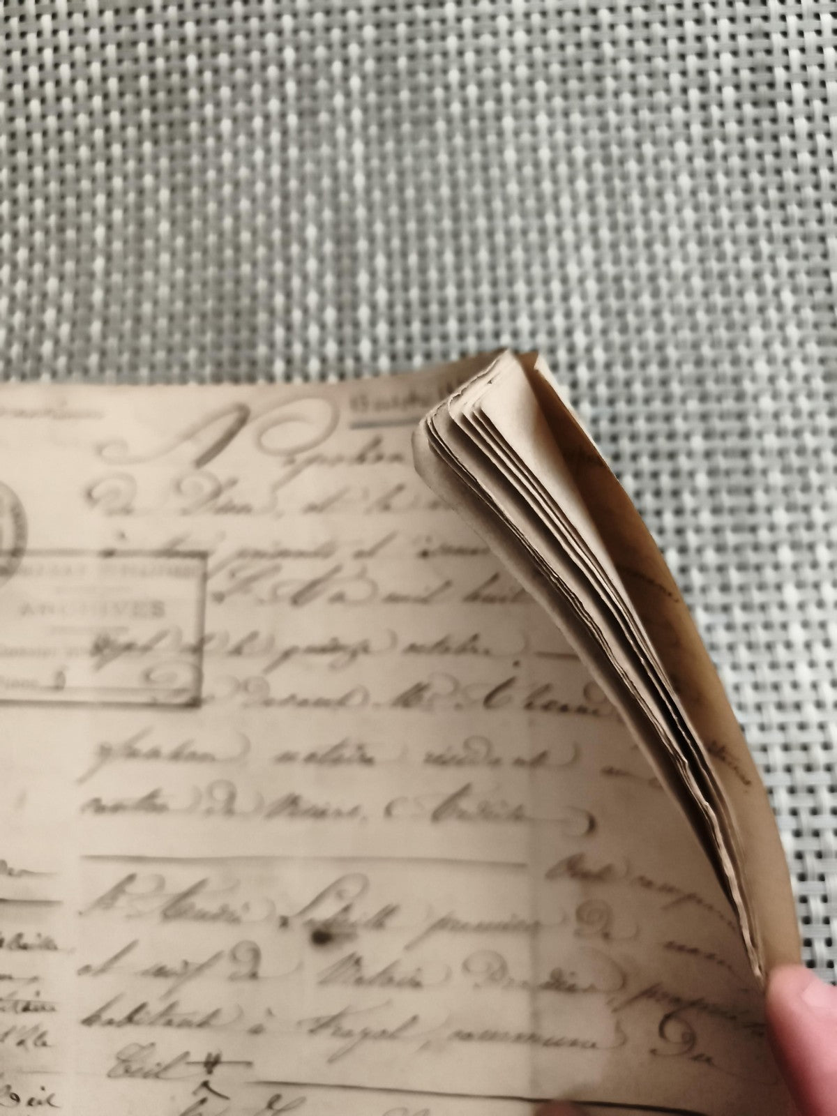 Document manuscrit ancien 1857 cachet archives Tampon officiel France