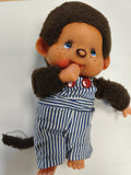 Peluche vintage Kiki ancien AJENA SEKIGUCHI salopette rayée casquette collection