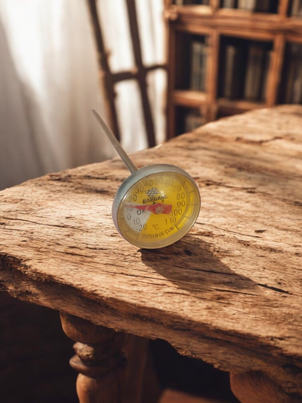 Testeur de clim Bardahl vintage, thermomètre rétro, ancien outil garage