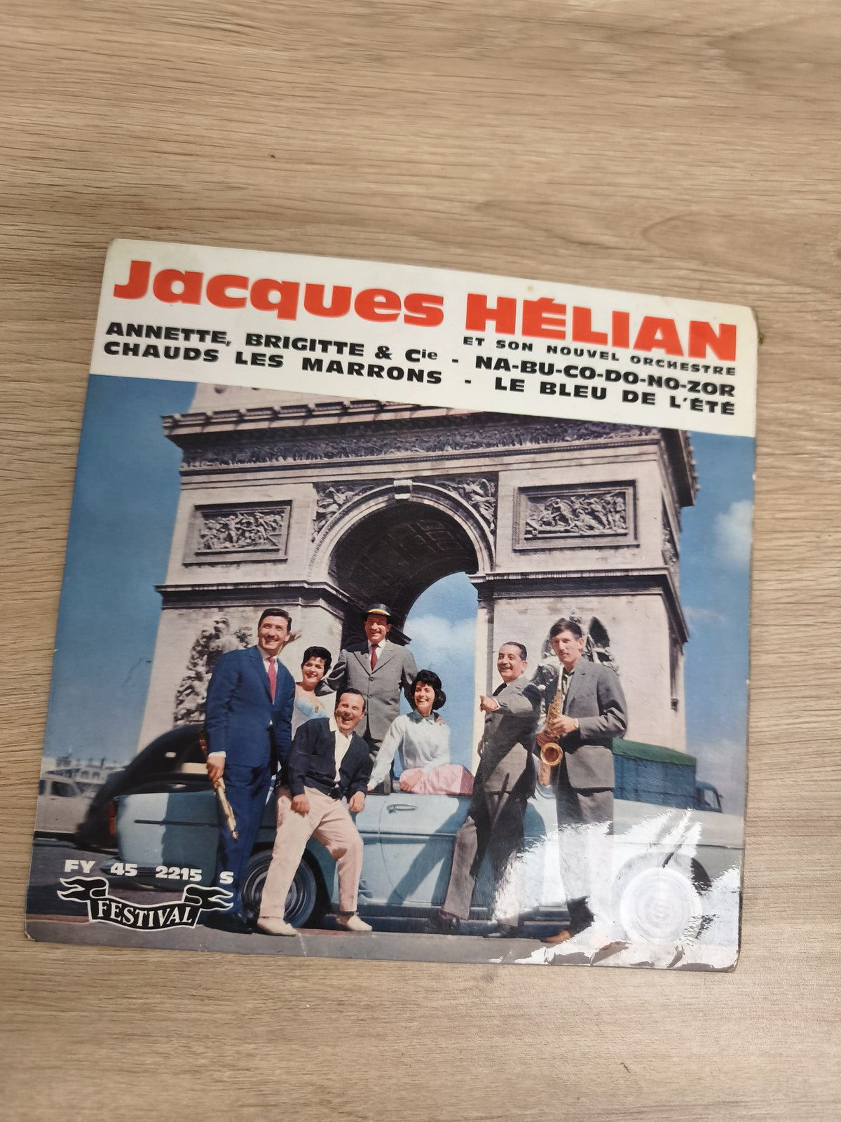 Jacques Hélian 45T Festival FY 45 2215S Pochette Arc de Triomphe Annette Brigitt