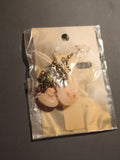 Boucles d’oreilles vintage pendantes bronze et résille rose deadstock magasin