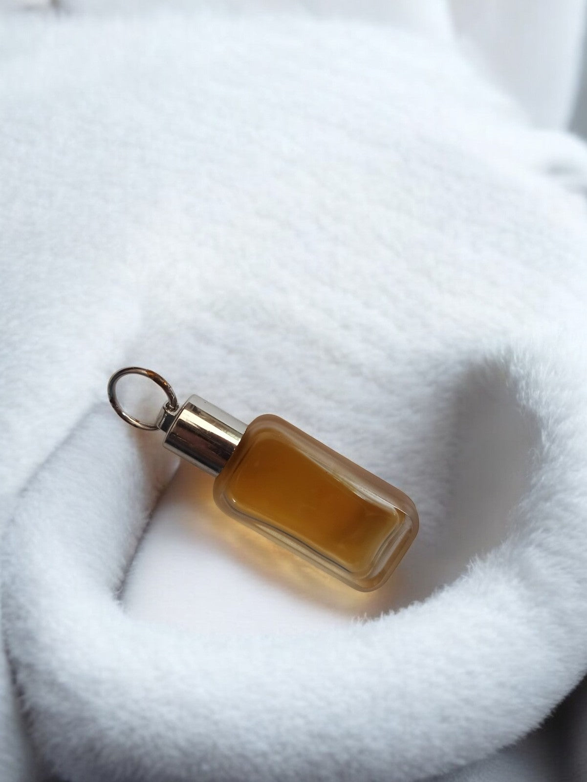 Mini flacon parfum vintage ancien, bouchon métal doré, déco rétro