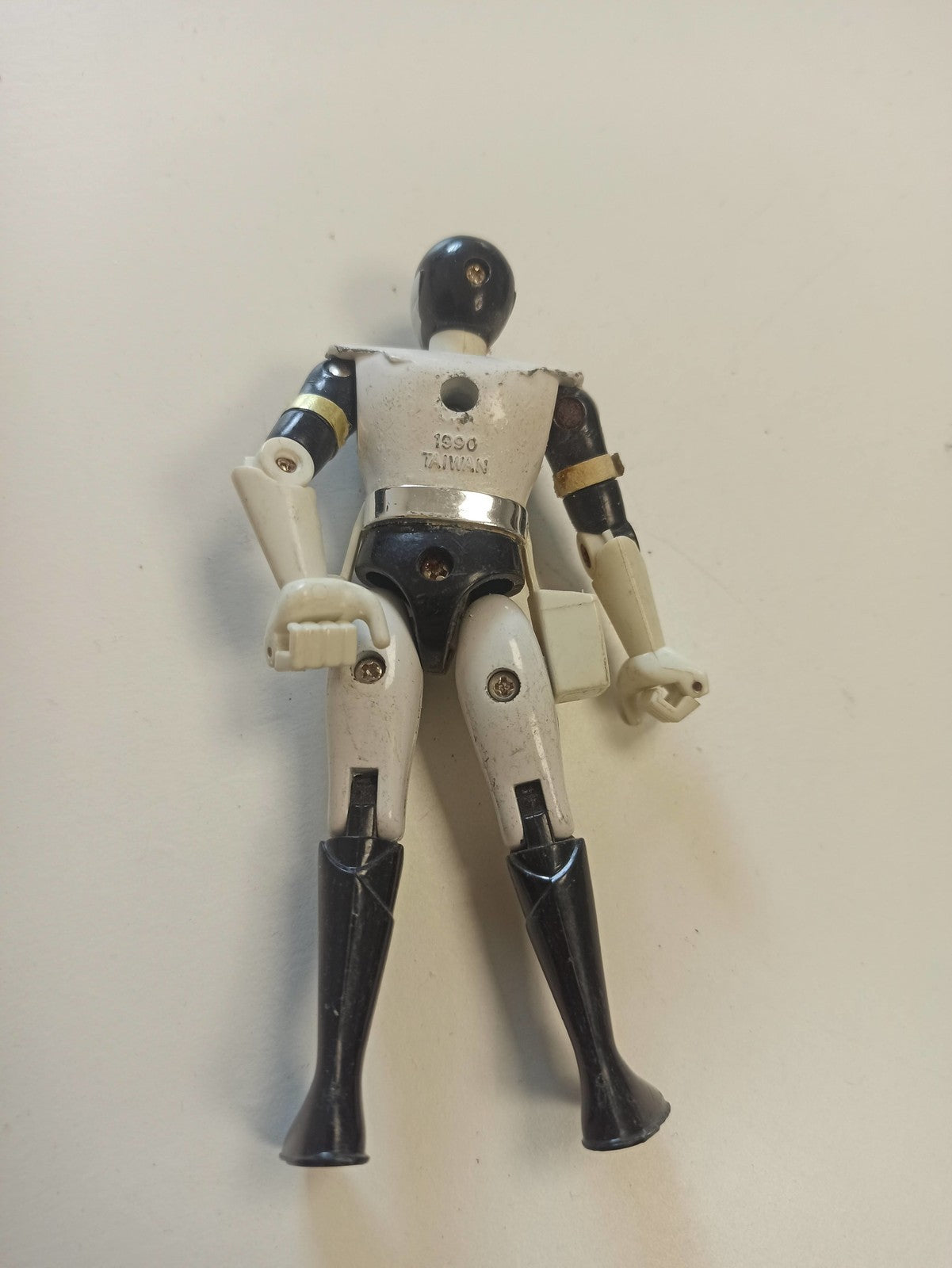 Figurine vintage Torijin Jetman Sentai Chogokin noir blanc ancien jouet rétro