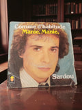 Disque vinyle 45 tours Michel Sardou vintage Comme d’habitude Manie pochette usé