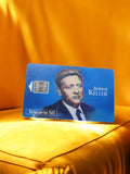 Carte téléphonique vintage Télécarte 50 Robert Keller rétro bleu puce