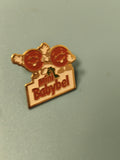Pin's vintage Mini Babybel mascottes rouges, collection fromage publicitaire