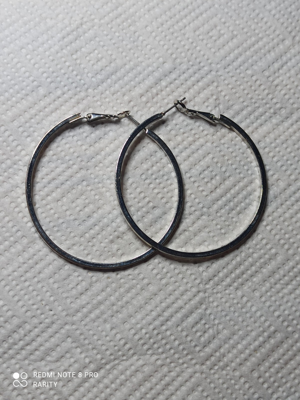 Boucles d'oreilles créoles vintage plaqué argent, grandes anneaux, rétro