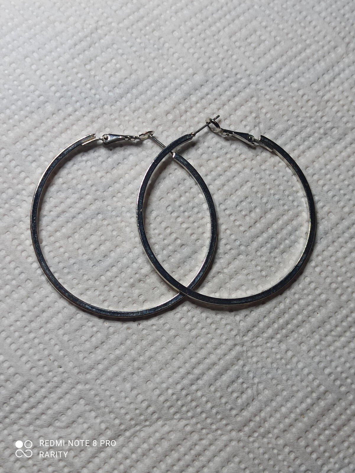 Boucles d'oreilles créoles vintage plaqué argent, grandes anneaux, rétro