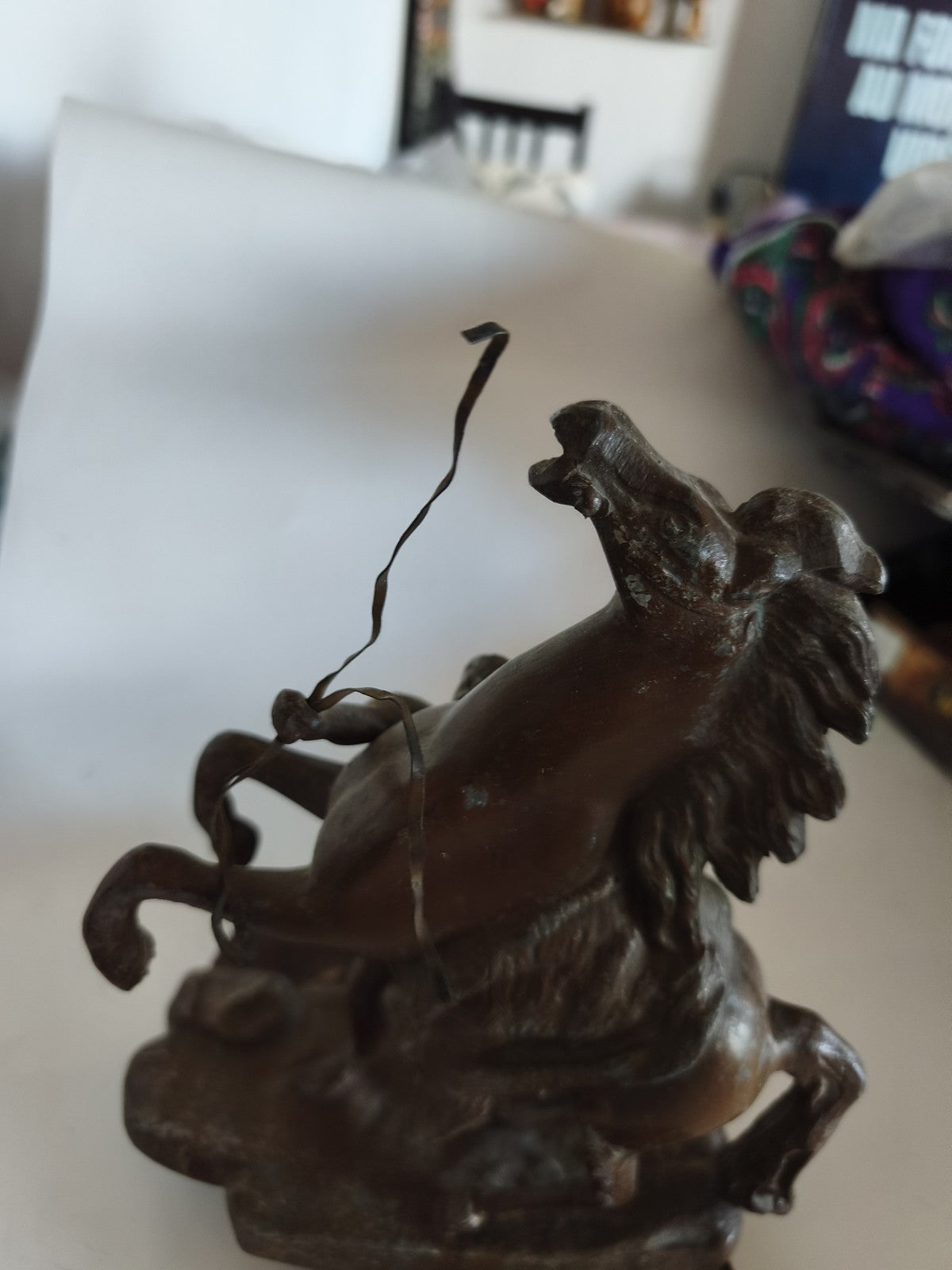 Vintage spelter horse statue old retro decorative sculpture collection