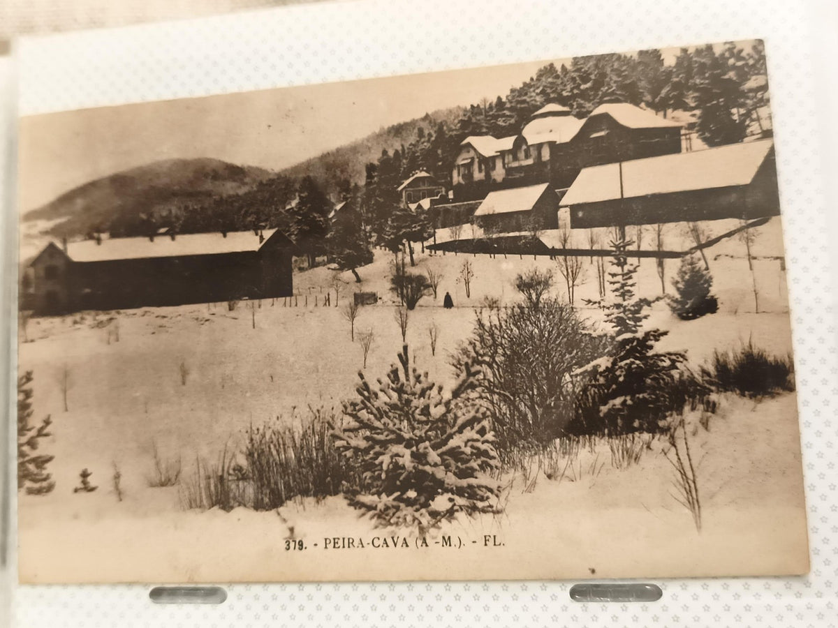 Carte postale ancienne Peira-Cava A-M neige village CPA vintage
