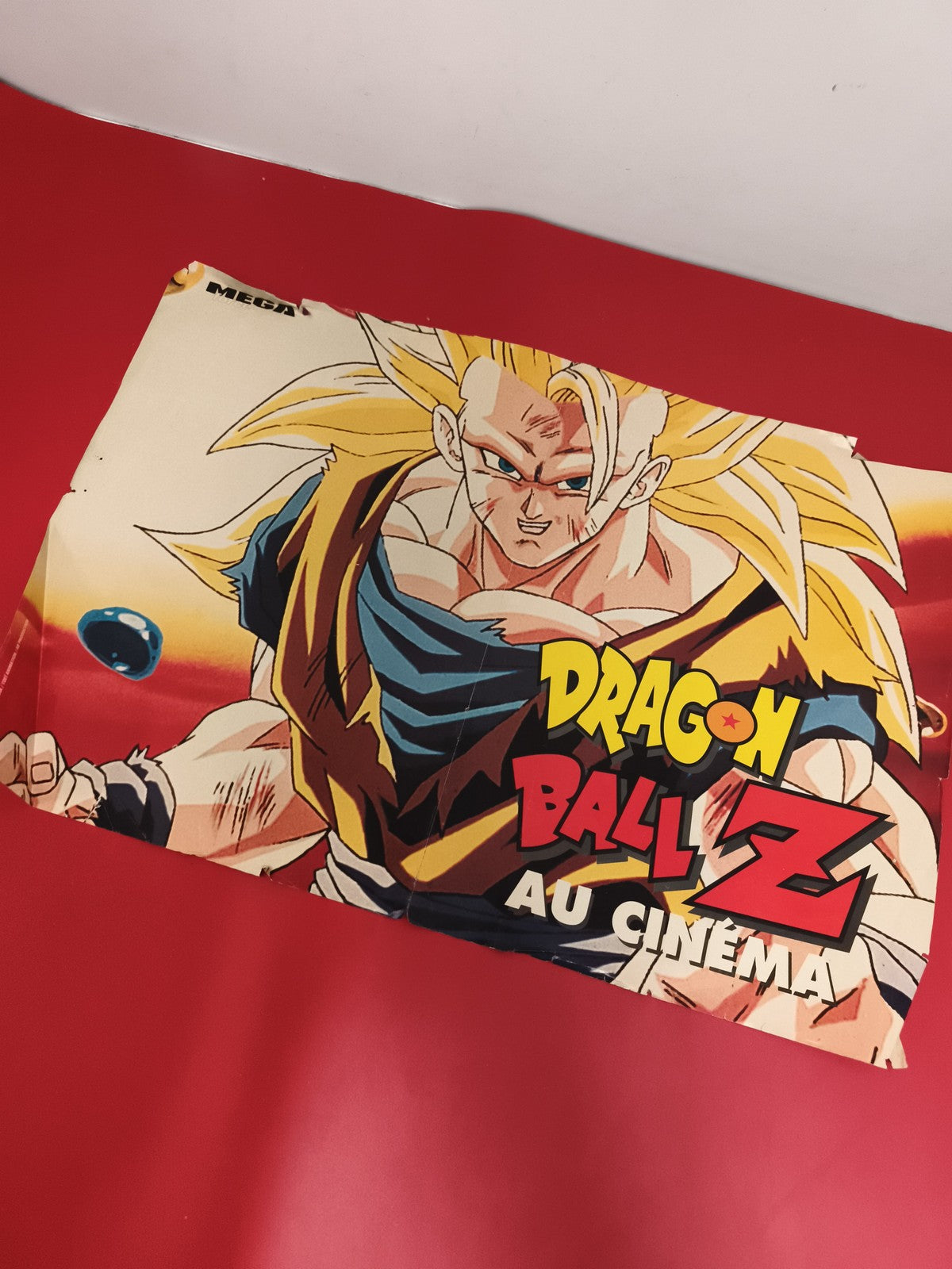 Poster Dragon Ball Z vintage officiel cinéma Goku Super Saiyan animé