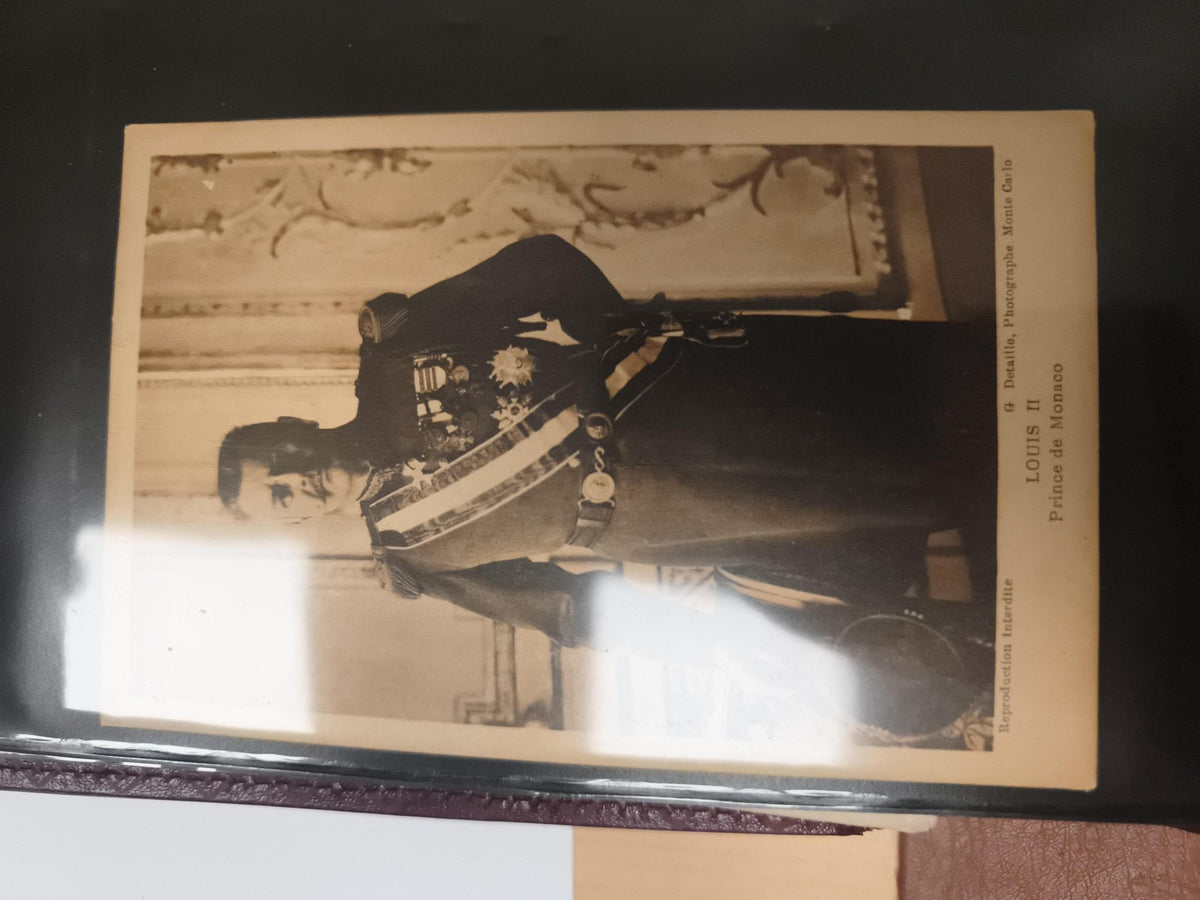 Carte postale photo Louis II Prince de Monaco uniforme décorations Monte Carlo